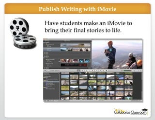 Have students make an iMovie to bring their final stories to life. Publish Writing with iMovie 