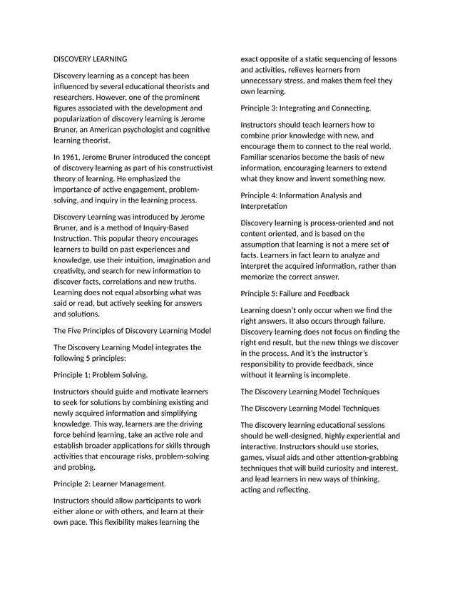 Discovery Learning Teaching In Science 2docx Pdf