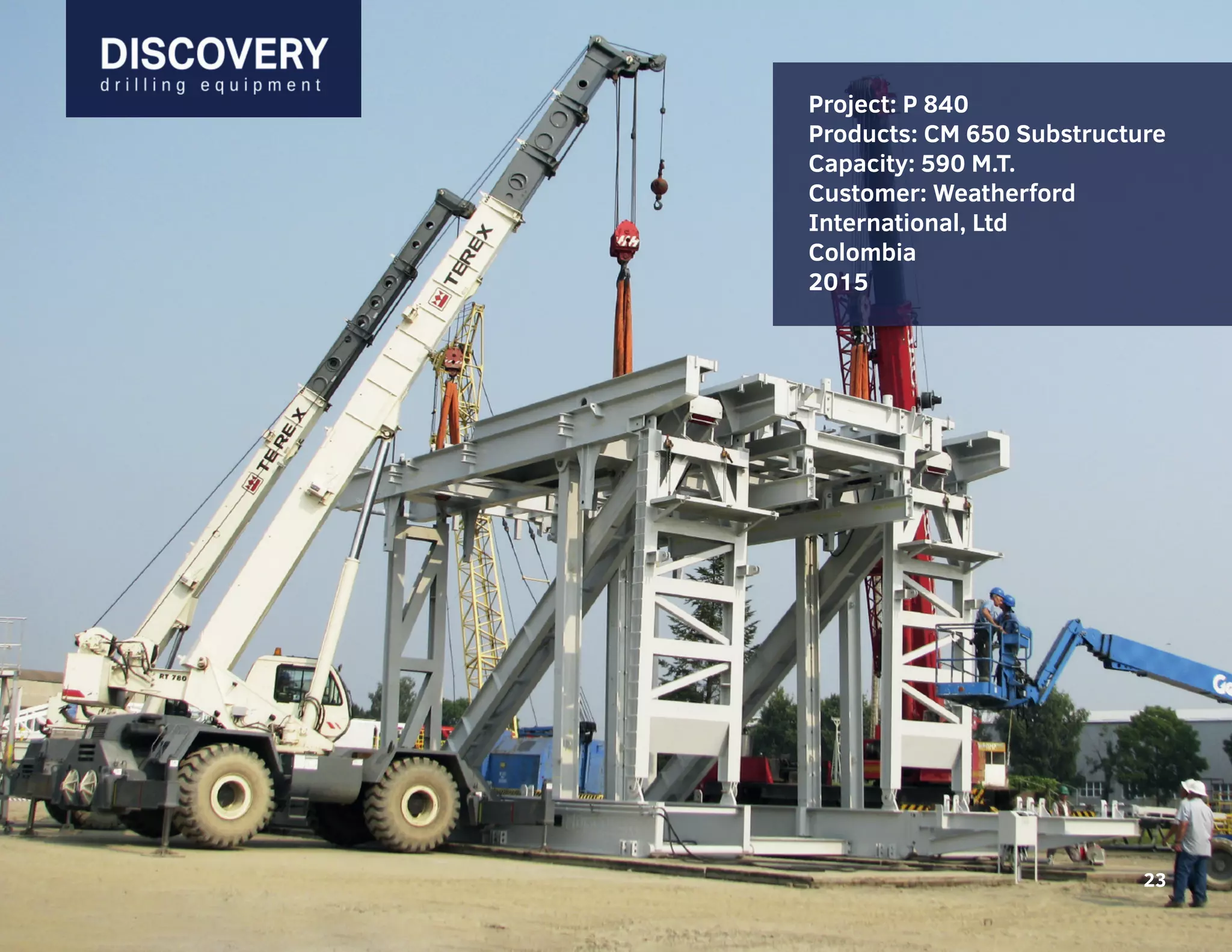 23
Project: P 840
Products: CM 650 Substructure
Capacity: 590 M.T.
Customer: Weatherford
International, Ltd
Colombia
2015
23
 
