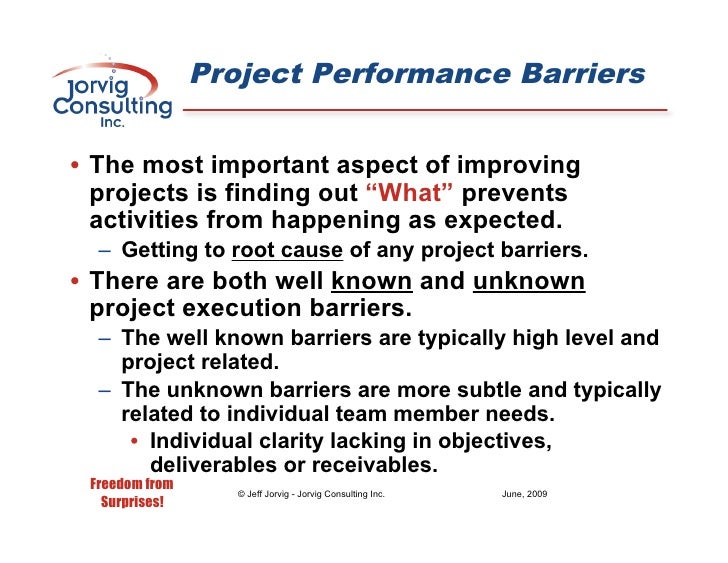 Removing the Systemic Project Barriers