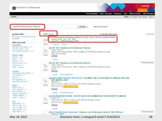 May 18, 2012   Discovery tools: a rearguard action? ELAG2012   28
 