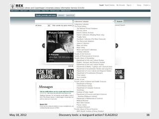 May 18, 2012   Discovery tools: a rearguard action? ELAG2012   38
 