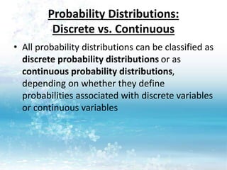 Discreet and continuous probability | PPTX