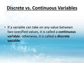Discreet and continuous probability | PPTX
