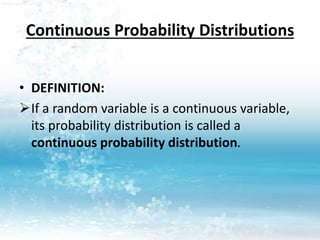 Discreet and continuous probability | PPTX