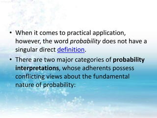 Discreet and continuous probability | PPTX