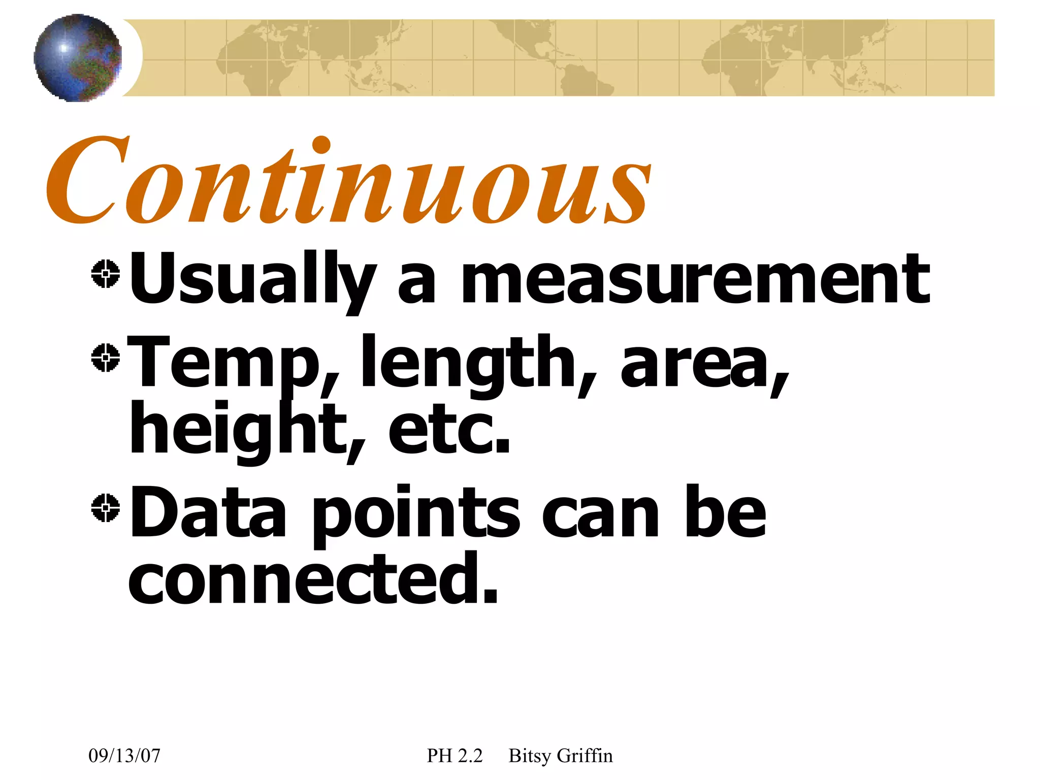 Discrete & Continuous Data | PPT