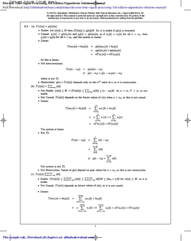 discrete time signal processing oppenheim 3rd edition pdf