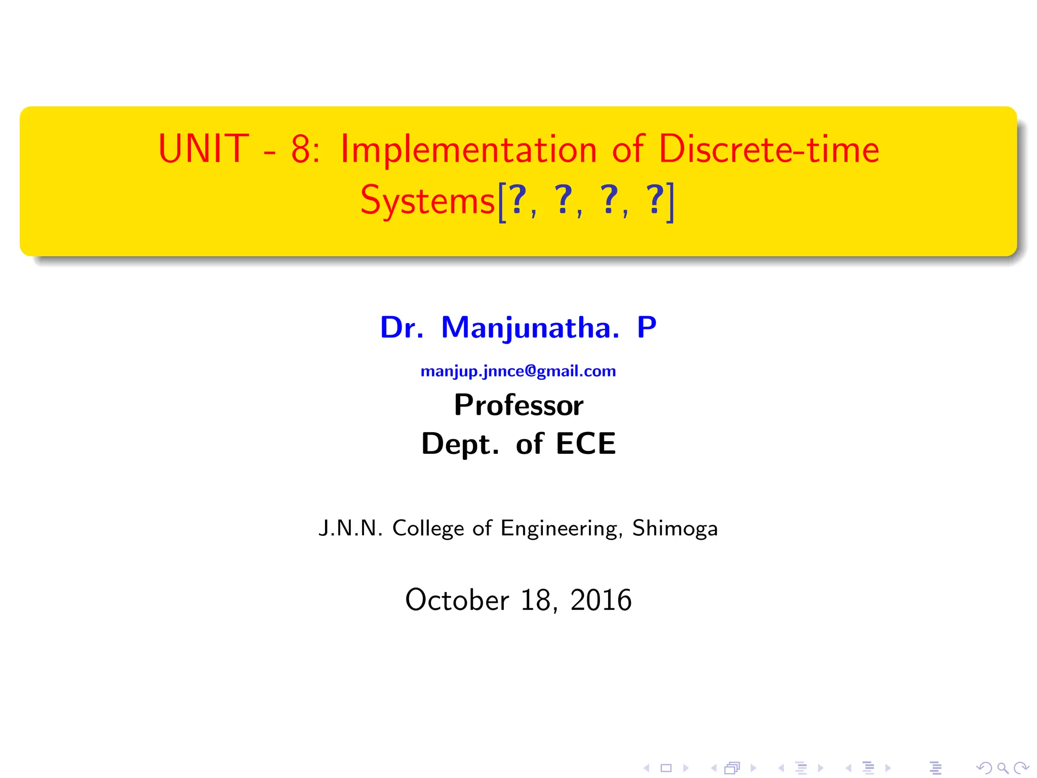 discretetimesystems and discetre time fourier PPT