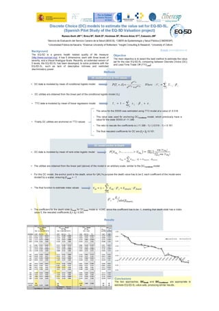 Discrete choice (dc) models to estimate the value set for eq 5 d 5l (spaish pilot studi of the eq 5d valuation project