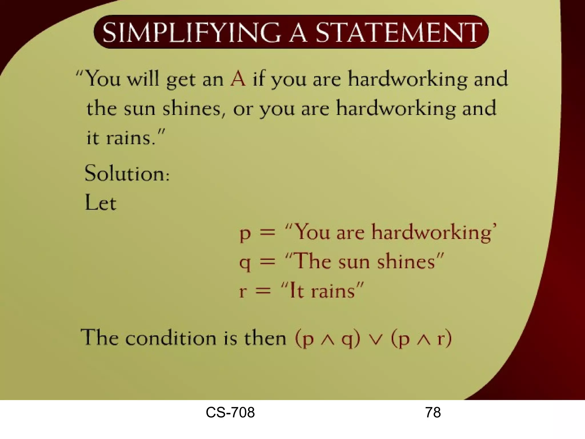 Simplifying a Statement – 3




        CS-708       78
 