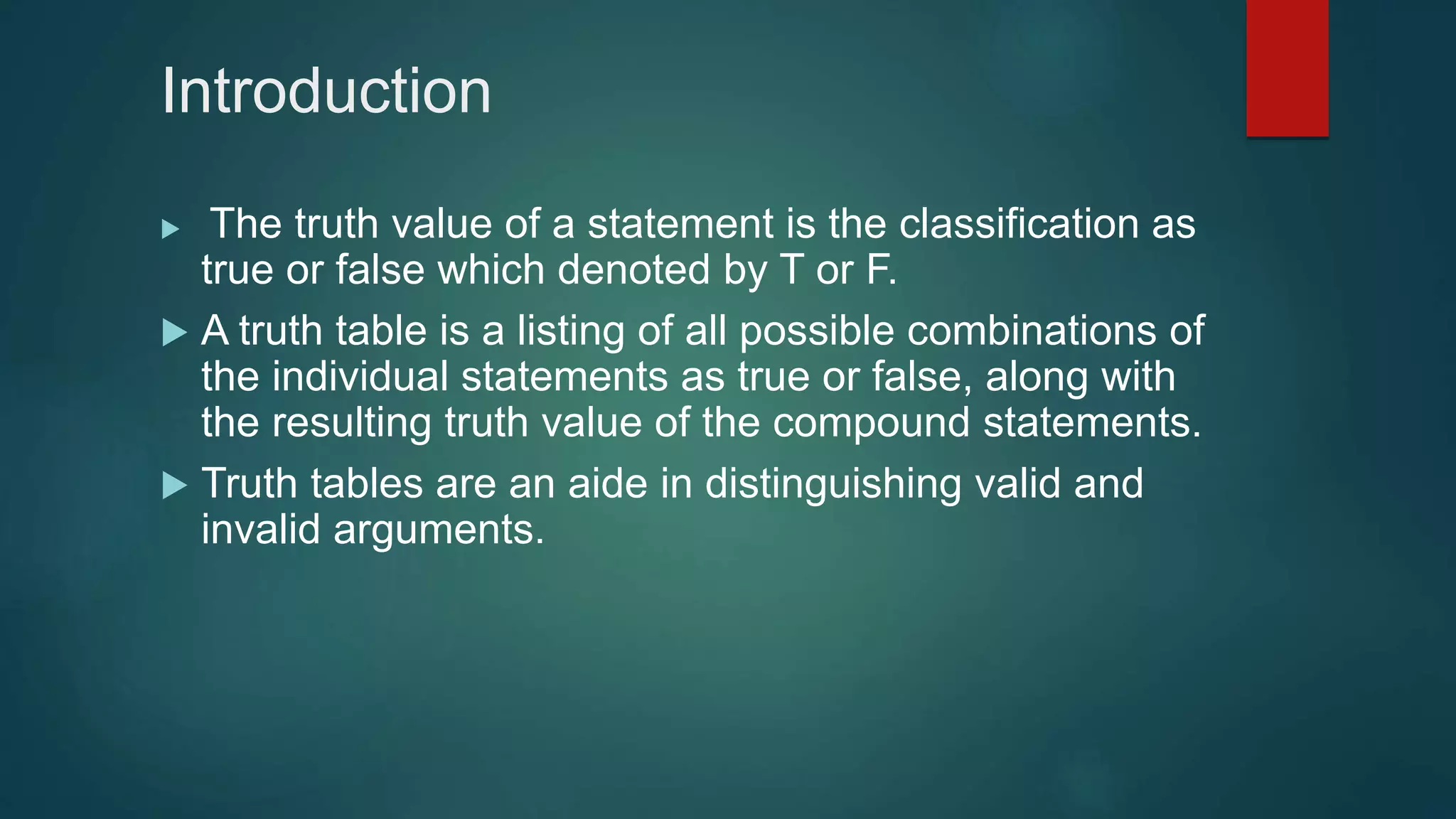 Discrete math Truth Table | PPTX
