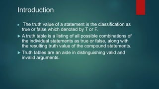 Discrete math Truth Table | PPTX