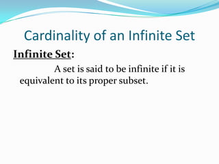 Pigeonhole Principle,Cardinality,Countability | PPTX