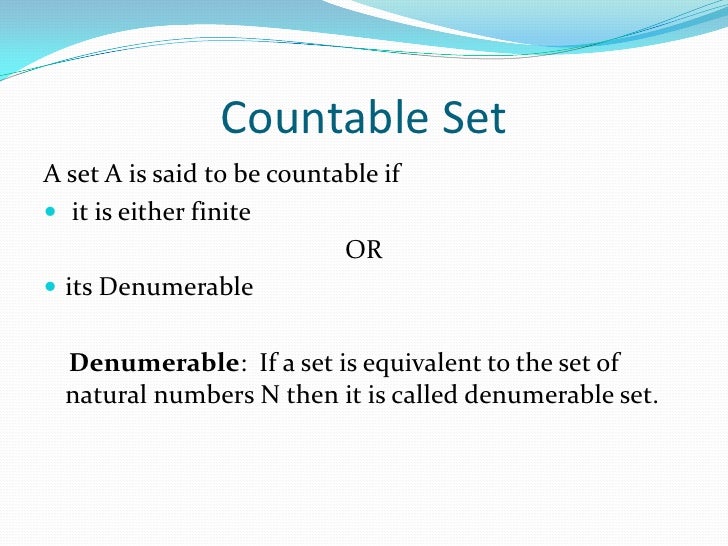 examples of countable sets Countable set example.