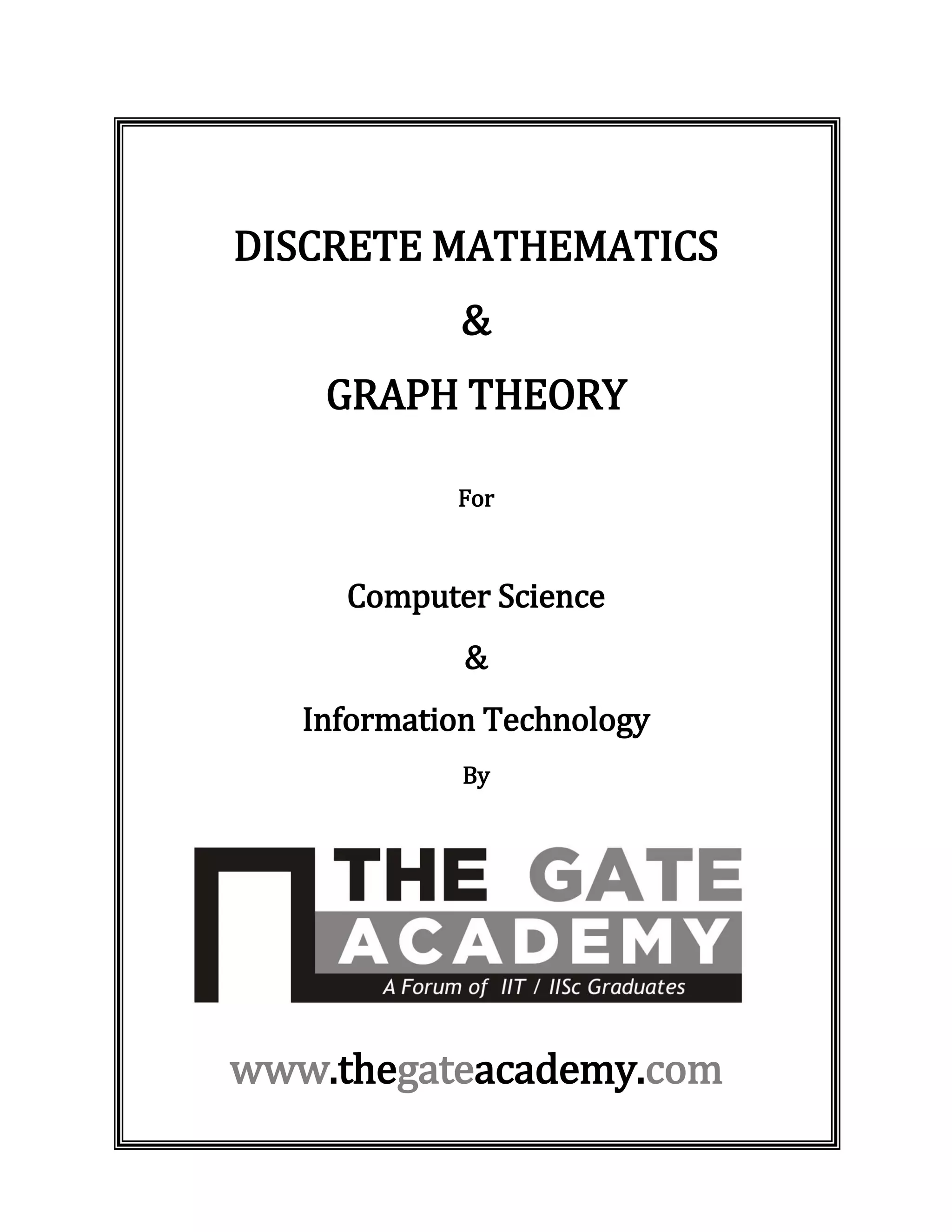 Computer Science Engineering: Discrete mathematics & graph theory, THE ...