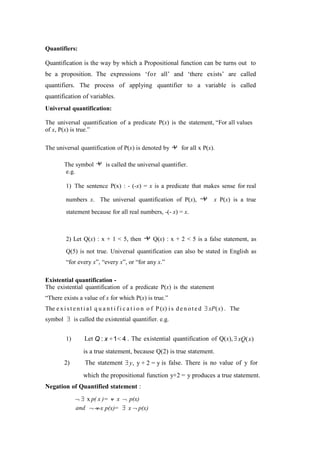 Quantifier Examples Discrete Math Discrete Mathematics Lecture Notes | PDF