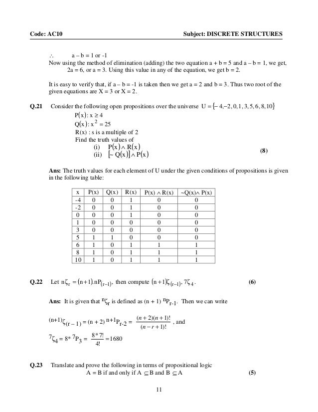 Discrete Maths Questions