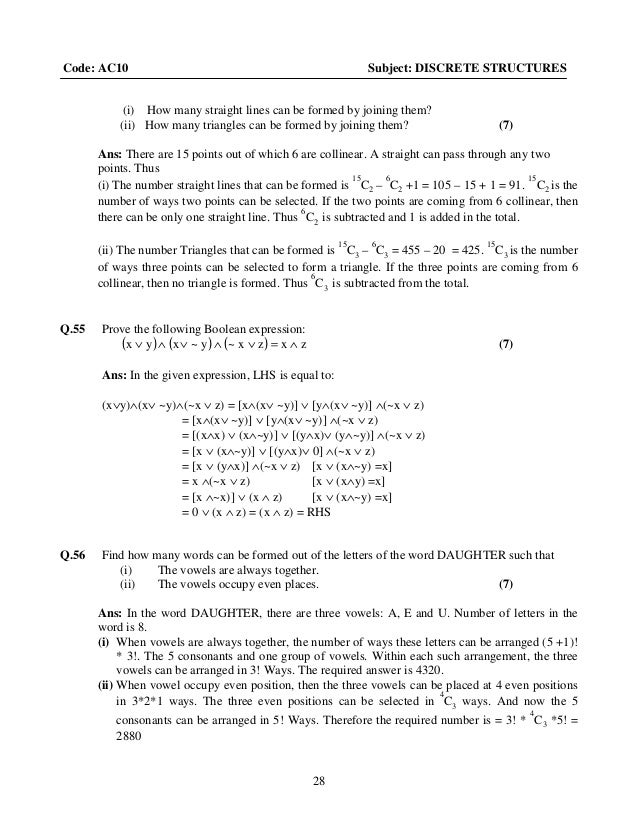 Discrete maths questions