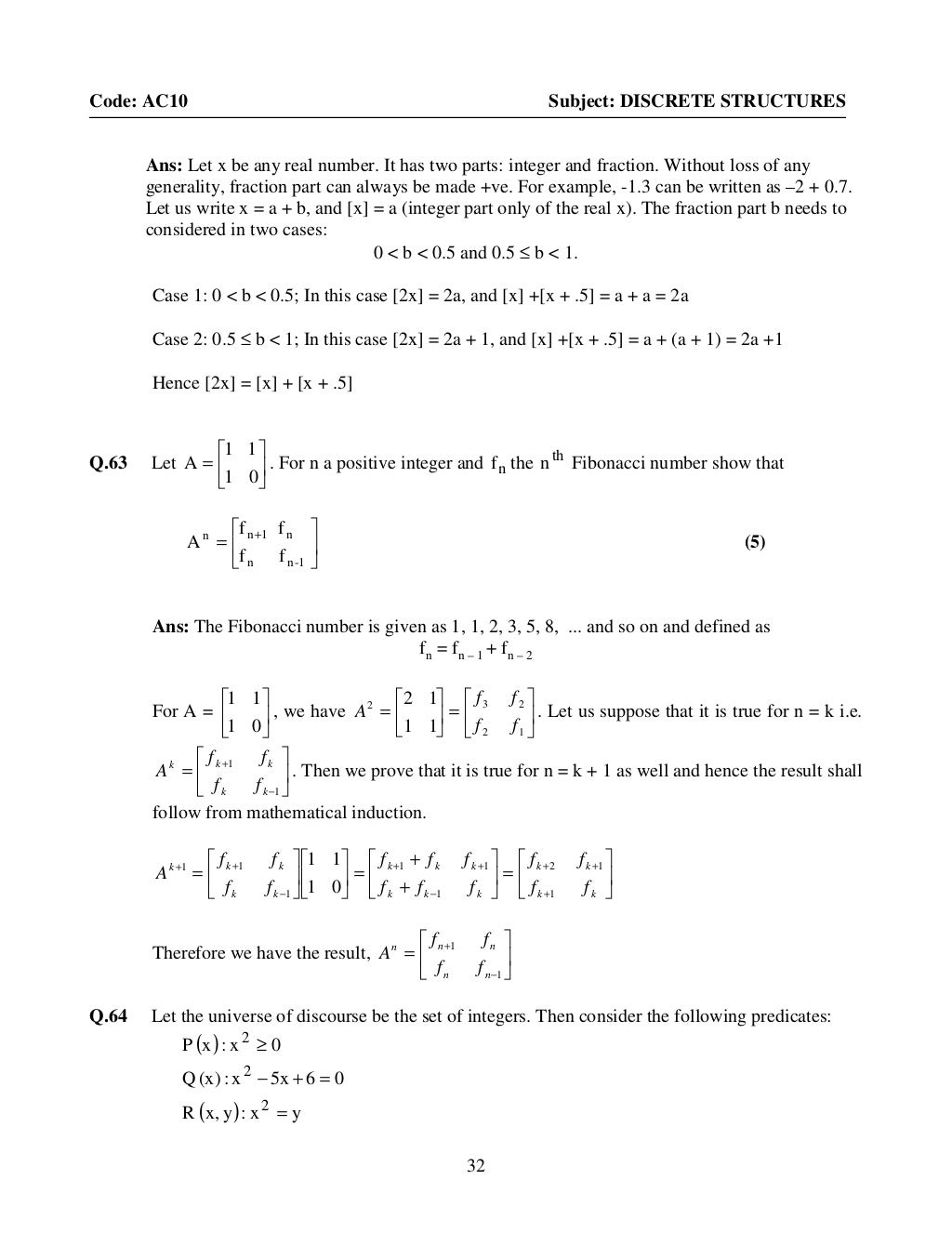 Discrete maths questions