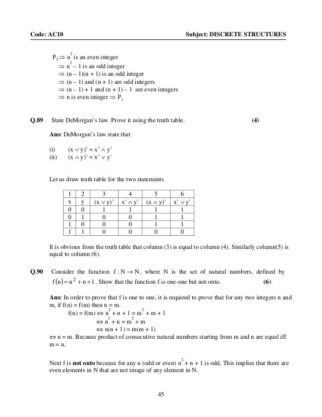 Discrete maths questions