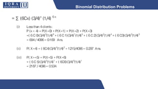 Binomial Distribution Problems
 