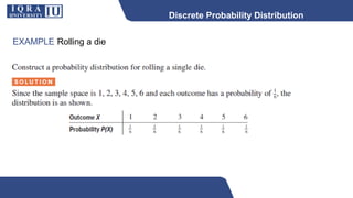 Discrete Probability Distribution
EXAMPLE Rolling a die
 