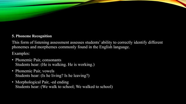 Discrete point test 1
