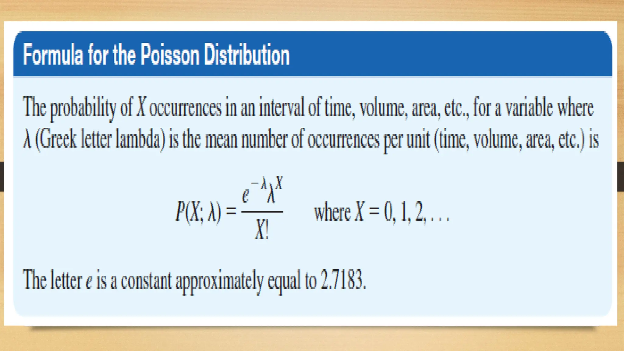 THEPOISSON DISTRIBUTION
 
