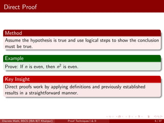 Discrete Proof Techniques briefly describe how to proof what to proof.pdf