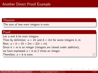 Discrete Proof Techniques briefly describe how to proof what to proof.pdf