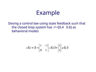 State space techniques for discrete control systems. | PPTX