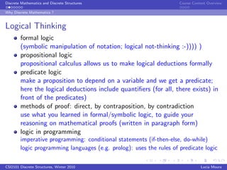 Discrete Structured Mathematics Subject COSC 50A | PDF