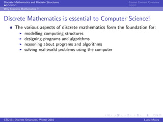 Discrete Math Subjects Discrete Structured Mathematics Subject COSC 50A | PDF