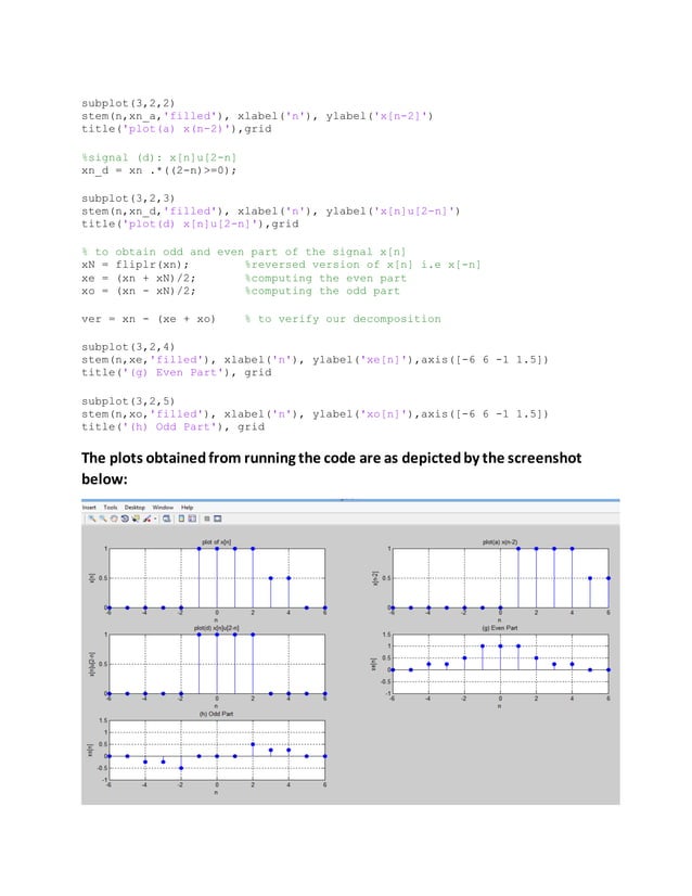 Discrete time signals on MATLAB | PDF