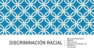 DISCRIMINACIÓN RACIAL
María José Rodríguez
Álvarez
A01153723
Instituto Tecnológico de
Monterrey
1er parcial
 