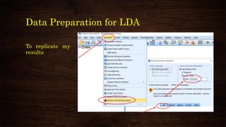 Data Preparation for LDA
To replicate my
results
 