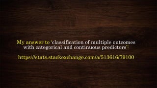 My answer to ‘classification of multiple outcomes
with categorical and continuous predictors’:
https://stats.stackexchange.com/a/513616/79100
 