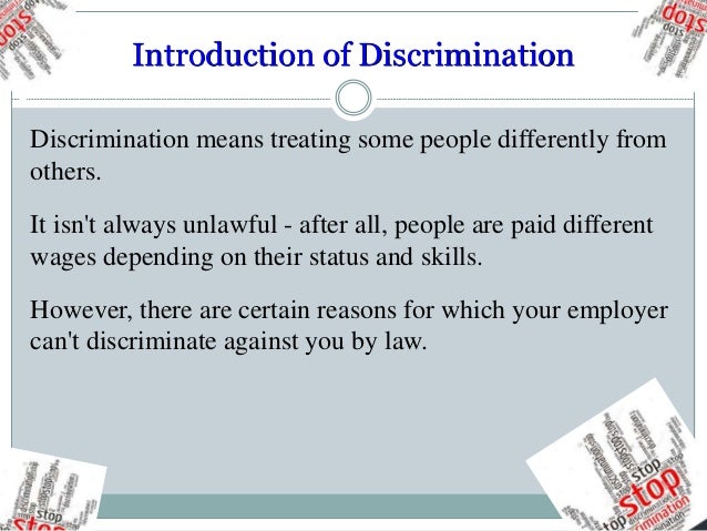 Discrimination presentation picture