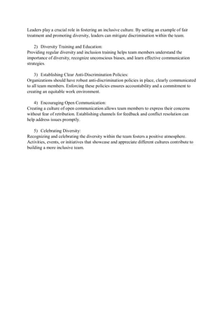 UnderstandingWorkplace Discrimination in Multicultural Teams | PDF