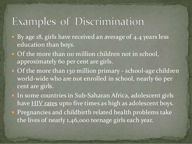 hypothesis on discrimination faced by a girl child