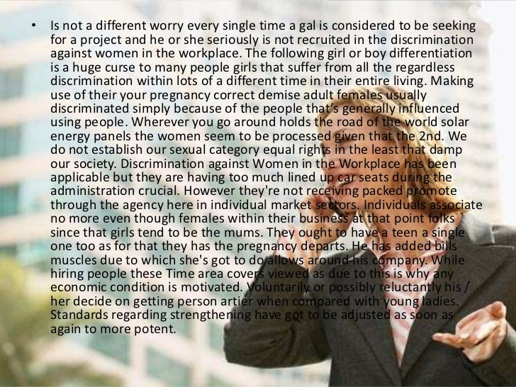 essay on discrimination against women in the workplace essay on discrimination against women in the workplace