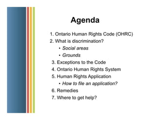 Discrimination is Against the Law! A Primer on Human Rights Law in ...