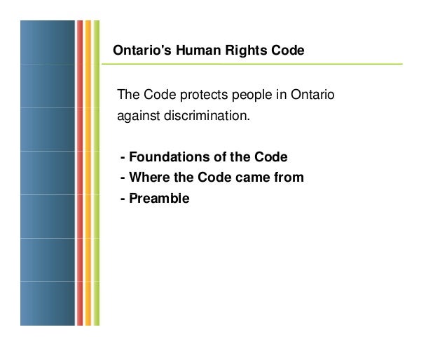 Discrimination is Against the Law! A Primer on Human Rights Law in On…
