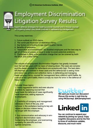 Discrimination Law Survey Results
