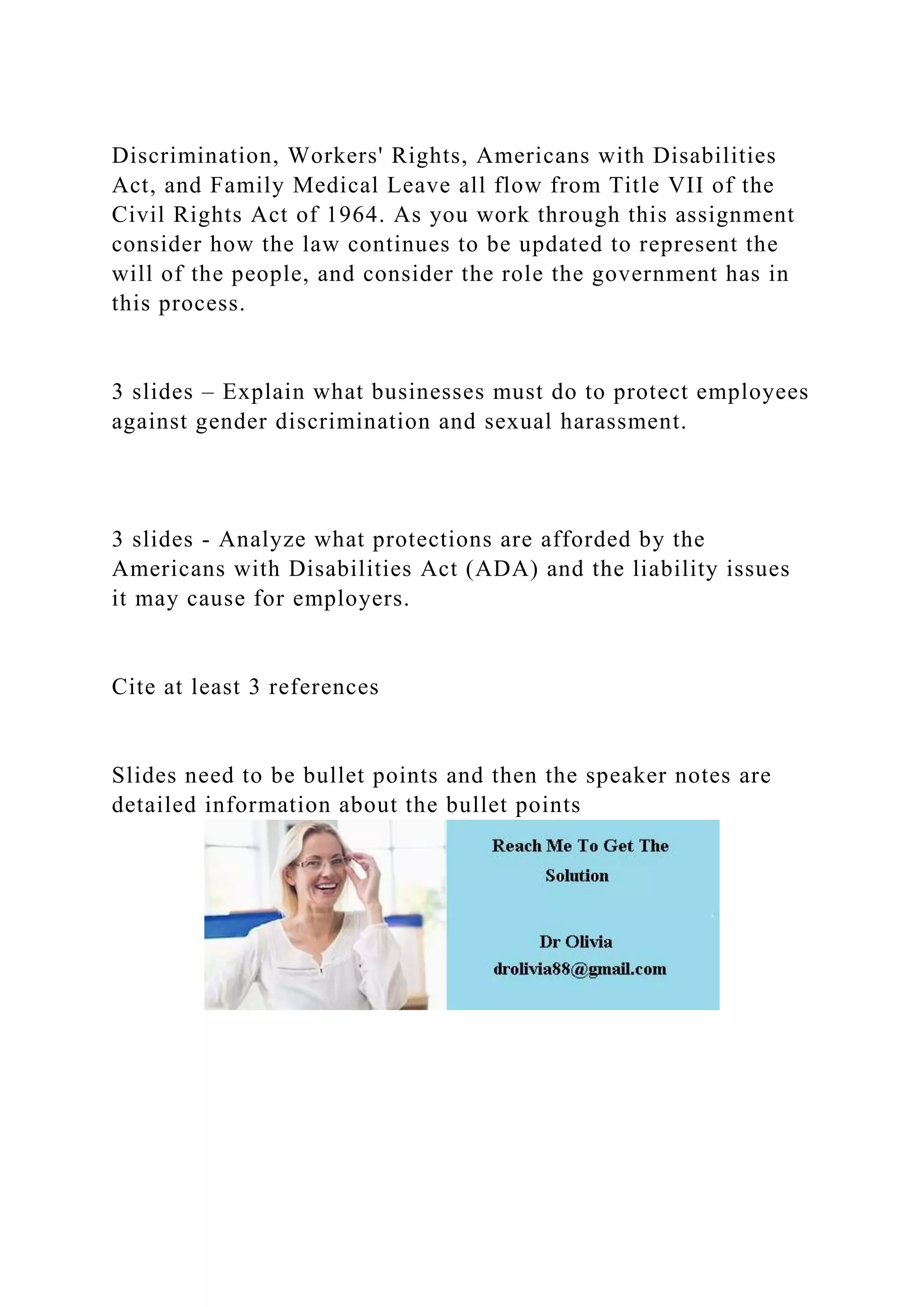 Workers Rights Discrimination Discrimination, Workers Rights, Americans with Disabilities Act, an.docx