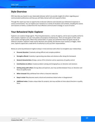 DISC Assesment (questions and the results) | PDF