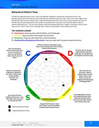 DISC Assesment (questions and the results) | PDF