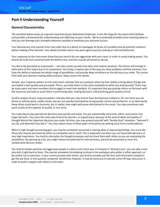 DISC Assesment (questions and the results) | PDF