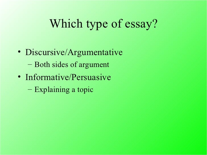 Types of discursive essay picture